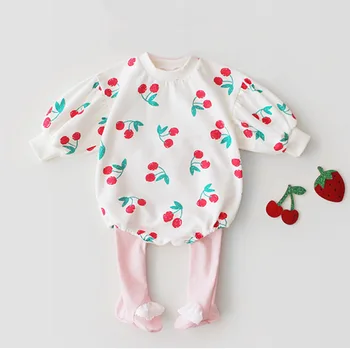 

2020 Summer Autumn Baby Girl Bodysuit Cotton Long-sleeved Print Bodysuit Kids Newborn Climbing Clothes Carlijnq