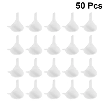 

50Pcs Plastic Funnels Miniature Liquid Divid Funnels Separating Liquid Funnel Resistant Hopper for Home (Small)