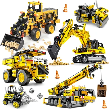 

Creator Engineering Bulldozer Crane Technic Dump Truck Building Blocks City Construction Vehicle Car Toys With Figures