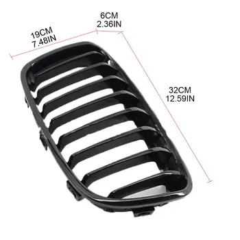 

1Set Bright Black Left and Right Grilles Front Kidney Grill for B-MW 1-Series F20 F21 2011-2014 Accessories