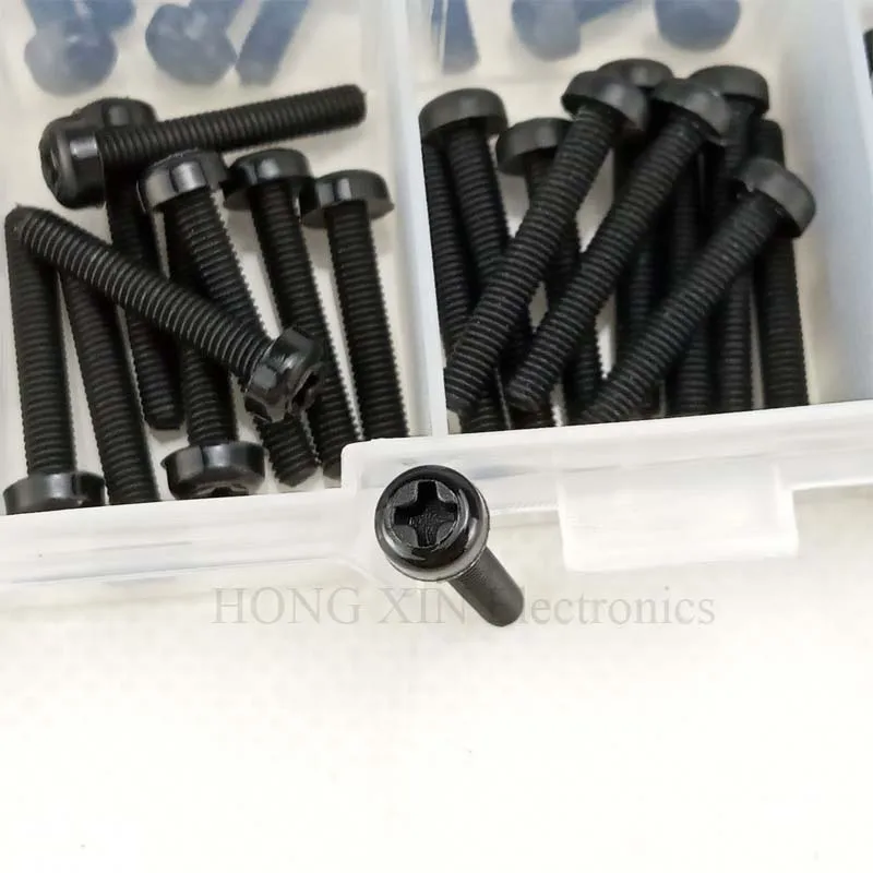 160Pcs M3 Stand-off Nylon Screws Bolt Nuts Assortment Kit Fastener Black Nylon Screw Nut Set 8 Sizes