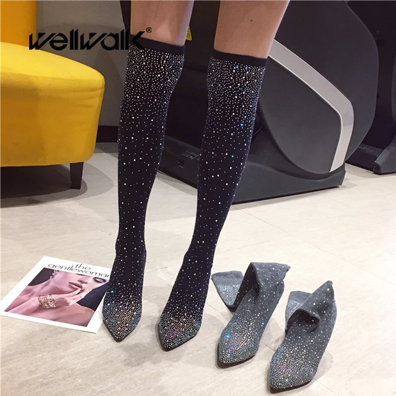 thigh high stocking boots