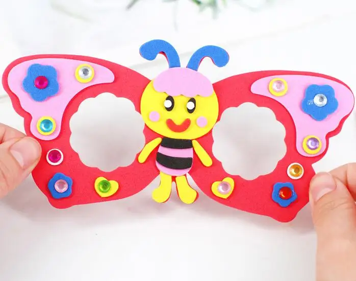 4 шт. EVA алмазные очки игрушки День рождения DIY стерео ручная паста изготовление 3D наклейки игрушки развивающие игрушки для детей GYH