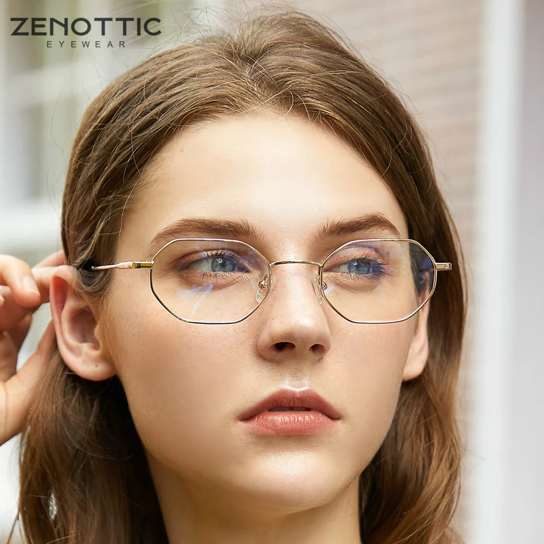 Оправа для очков ZENOTTIC женская с защитой от сисветильник металлическая по рецепту