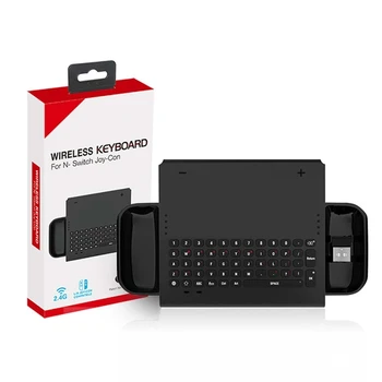 

2.4g Wireless Keypad USB Rechargeable Handheld Keyboard Chatpad with Holder for N-Switch Joy-Con Controller
