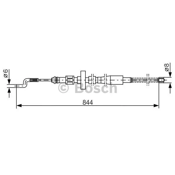 Трос ручного тормоза VW T4-03 844мм BOSCH 1 987 477 171
