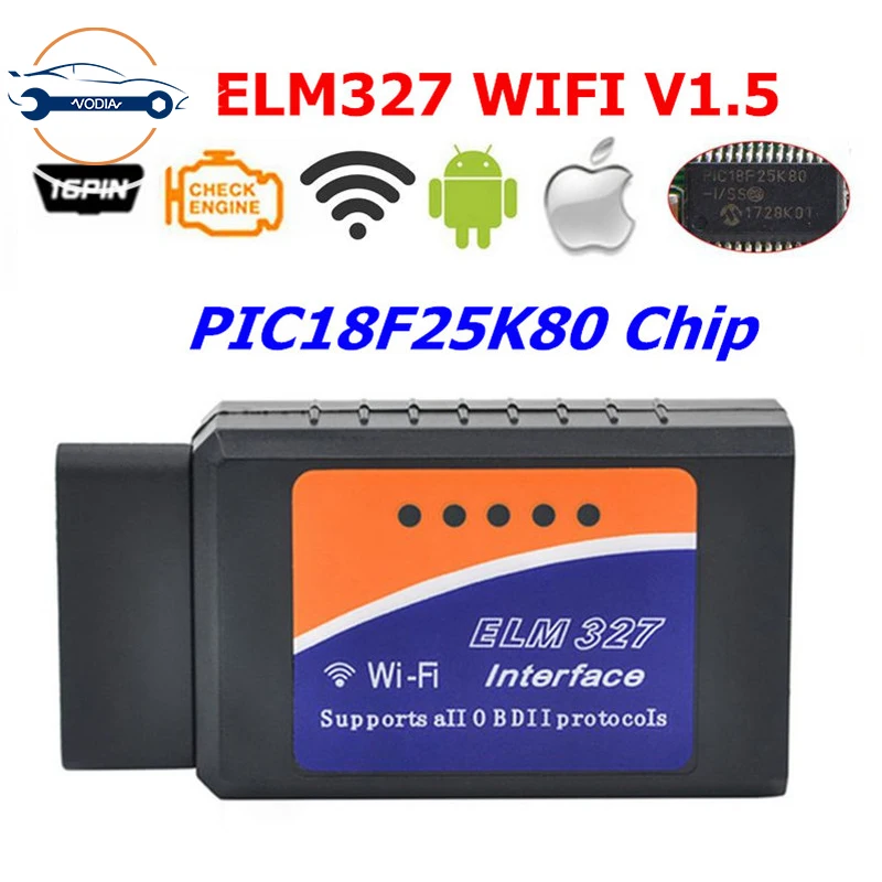 

ELM327 V1.5 WIFI OBD OBD2 Multi color Auto Code Reader Support Multi-Language OBD2 scanner tool works Android/PC