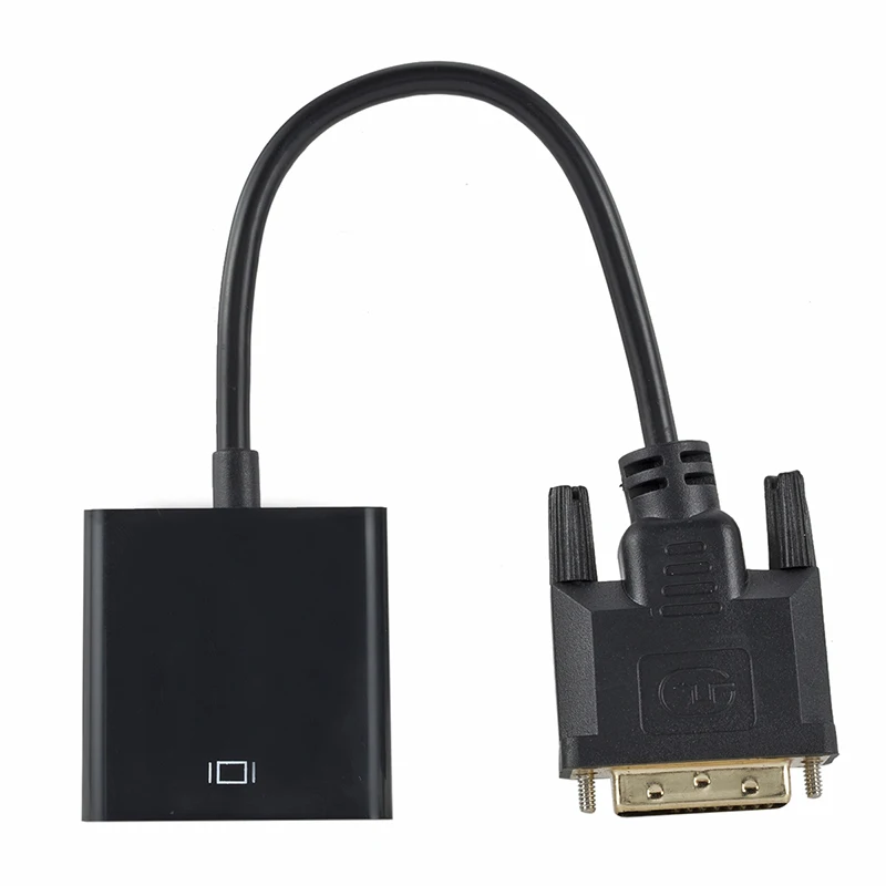 Черный DVI Мужской к VGA Женский видео конвертер адаптер DVI 24+ 1 15 Pin DVI-D к VGA адаптер кабель 1080P