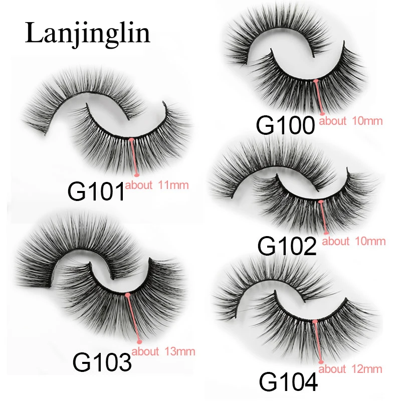 Eyelash Extensions LANJINGLIN 3/4 pairs mink false 3d fake natural long cruelty free lash