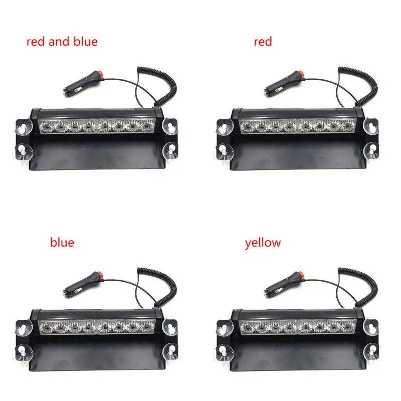 

Car Truck Emergency Flasher Dash Strobe Warning Light Day Running Flash Led Police Lights 8 LEDs Flashing Modes 12V