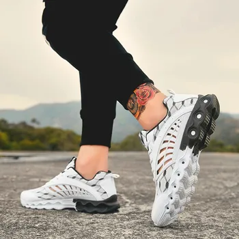 

2020 New High end Men's Casual Shoes Men Non Slip on Sock Shoes Breathable Light Men Sneakers Breathable High quality Mesh Shoes