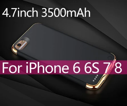for i6 6s 7 8 Black 3500/4000 мАч Внешний аккумулятор зарядное устройство чехол для iPhone 6 6s 7 8 телефон батарея чехол для iPhone 6 6s 7 8 плюс телефон мощность Чехол - Цвет: for i6 6s 7 8 Black