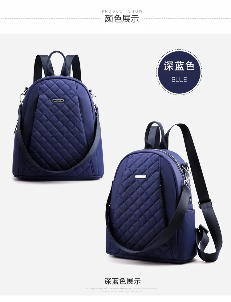 YS-1728 New Fashion Embroidered Line Ladies Backpack Casual Nylon Bags Lightweight Women's Backpack