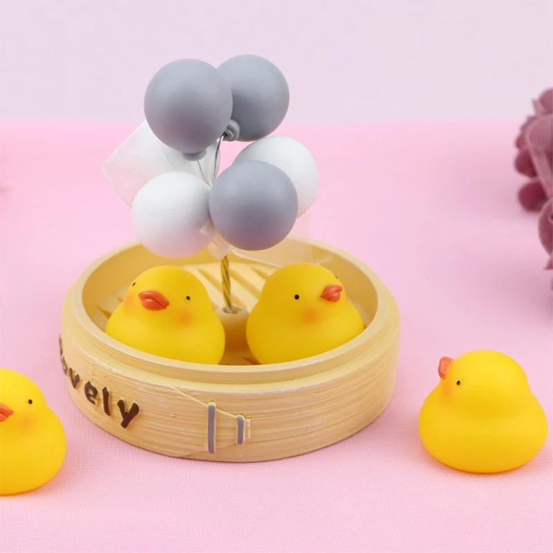 Cute Small Balloon Penguin Car Interior Decoration Romantic Cartoon Style Resin Ornaments Pressing Will Ring Home | Дом и сад