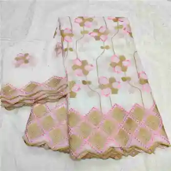 

Latest Design Fashion white lace fabric African Swiss Voile Lace soft Fabric for women party dress 5yards+2yards