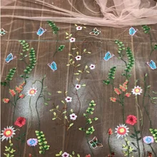 1x130*91 см Цветочная вышивка сетка для свадьбы кружево для свадебной вуали ткань платье