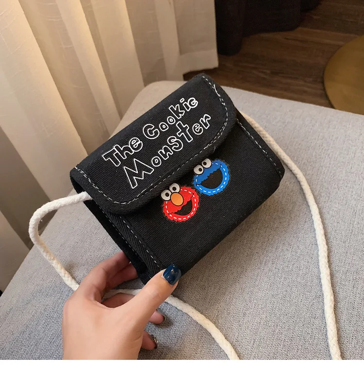 Sesame Street WOMEN'S Bag New Style Mobile Phone Shoulder Bag Summer Mini Shoulder Small Canvas Bag Change Mobile Phone Bag