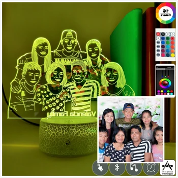 

3d Led Night Light Family Portrait Customization Colors Changing Family Party Decoration custom Table Lamp Smart Phone Control