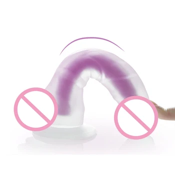 Dark Glowing dildo for Woman Masturbate Color Jelly penis Sex Toys for women Big soft cock Light Erotic Dildo with Suction Cup 6