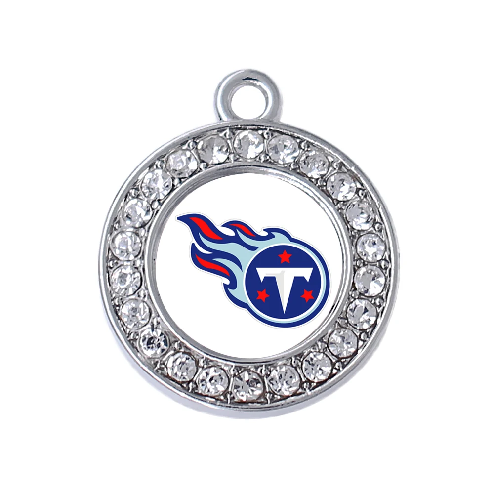 Fashion enamel mirror Tennessee city football team label round metal