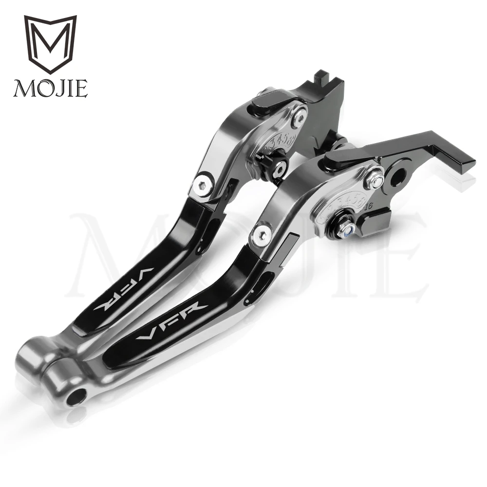 Для Honda VFR1200/F VFR400 NC30 VFR750 F R FH-FV RJ RL RC30 VFR700 F2 аксессуары для мотоциклов CNC складные тормозные рычаги сцепления - Цвет: VFR1200 F 10-16 GY
