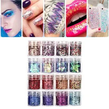 

16Bottles Shinning Filling Flash Glitter Powder UV Epoxy Resin Pigment Dust Manicure DIY Fingers Beauty Nail Art Sequins