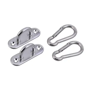 

2Pcs M5/M6 Ceiling Wall Mount Brackets Hammock Sandbag Yoga Hooks Turnbuckle Trapeze Fixed Hanger with 2pcs Swing Hooks