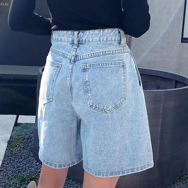 denim shorts wide leg