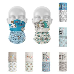 Novelty Creative Women Ring Scarf Anime Cartoon Dog Panda Pattern Kerchief Pink Blue Neck Gaiter Headdress Men Bicycle Headband