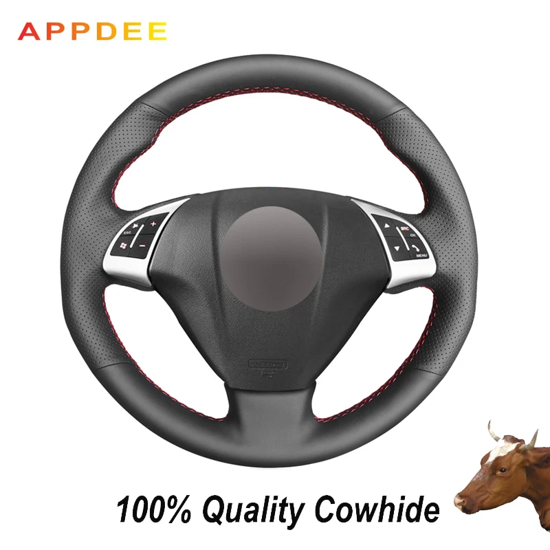 Сшитая вручную черная накладка на руль APPDEE из натуральной кожи для Fiat bravo 2007 2015 doblo