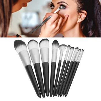

10pcs/set Professional Makeup Brushes Wood Handle Face Powder Eye Shadow Eyebrow Lips Brush Kit Artificial fiber Makeup Brushes