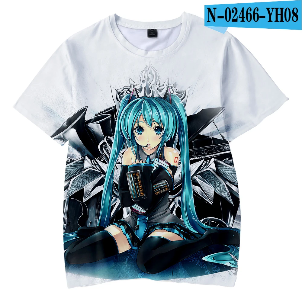 Hatsune Miku/Модная Детская футболка с 3D рисунком Уличная Повседневная футболка с короткими рукавами для мальчиков, коллекция года, популярная Повседневная летняя футболка с рисунком аниме для детей - Цвет: 5
