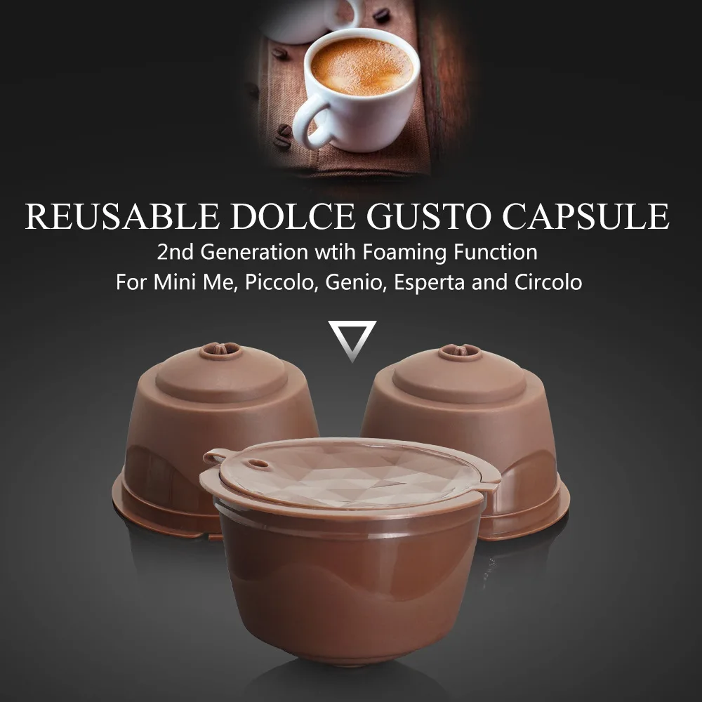 Best Reusable 2/3/6pcs/packet 3rd Reusable For Dolce Gusto Rich Crema Coffee Capsule Dolce Gusto Nescafe Machine Coffee Filter