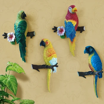 

SIMULATION THREE-DIMENSIONAL PARROT WALL DECORATION DECORATION IDEAS EUROPEAN PASTORAL HOME PENDANT LIVING ROOM WALL CRAFTS