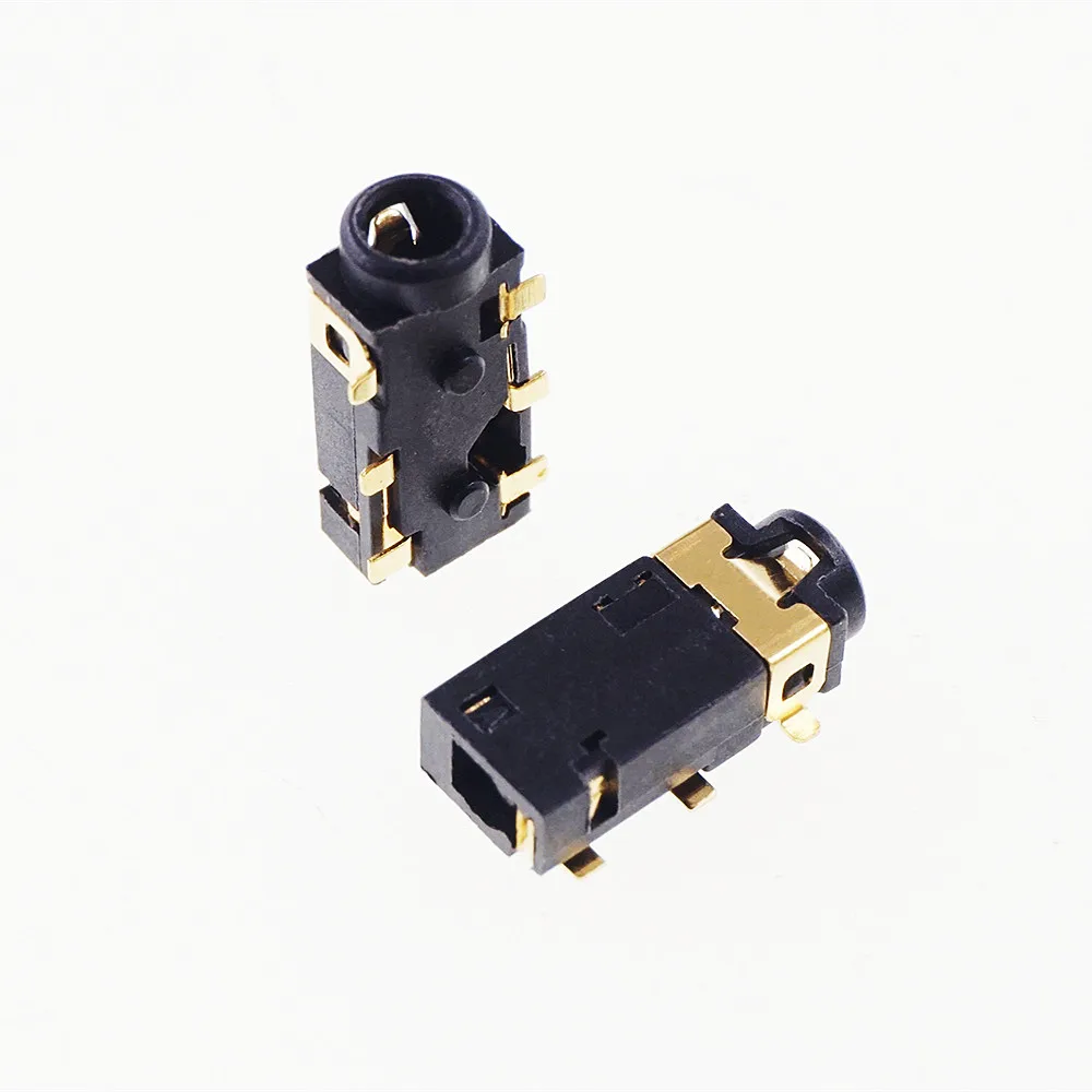 

1000 Pcs Phone Jack Diameter 2.5mm 6 Pin For 4 Poles Stereo Audio Plug SMT Reflow Solderable With Locators DC30V 0.5A Rohs
