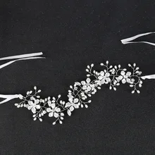 Свадебный цветок ручной работы лента для волос имитация жемчуга лента для волос свадебное платье Стайлинг Аксессуары для волос Простые Ювелирные изделия на волосы