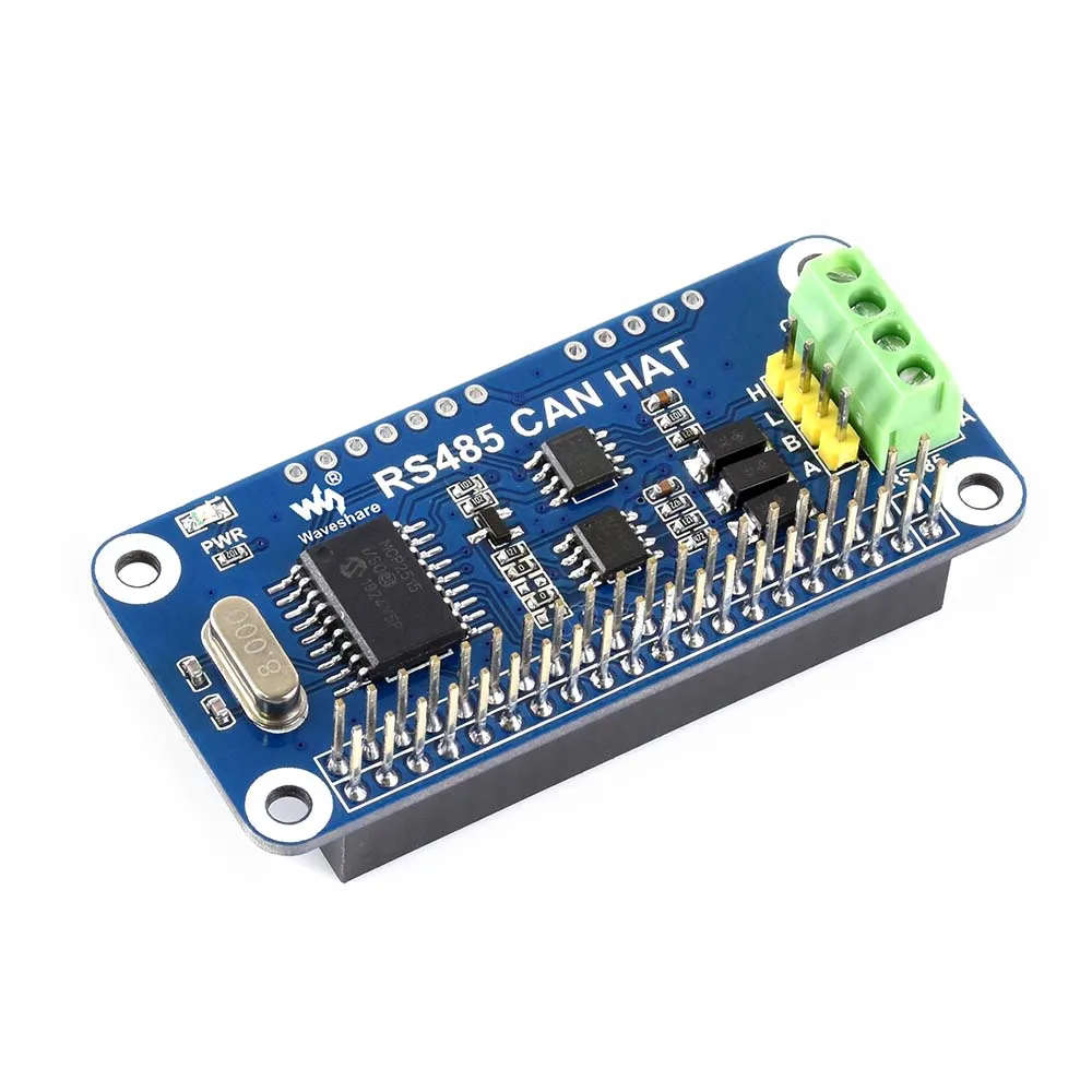 Waveshare RS485 CAN HAT для Raspberry Pi Zero/Zero W/Zero WH/2B/3B/3B + встроенный контроллер CAN: MCP2515 485