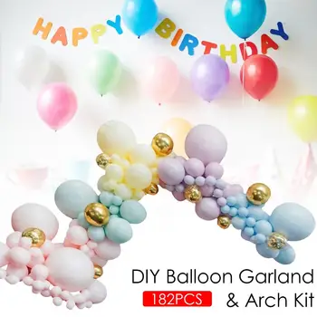 

182PCS DIY Balloons Garland Kit Macaron Candy Colored Latex Balloons Arch Party Supplies For Birthday Party Wedding Decoration