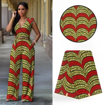 

African Real Wax Print Fabric DIY Sewing Material 6Yards Ankara Nigerian Printed Veritable Wax Fabric For Wedding Dress