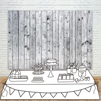 

Shabby Grayish Wooden Board Portrait Backdrop Newborn Pet Doll Food Cake Photography Backdrop Wood Planks Background for photo
