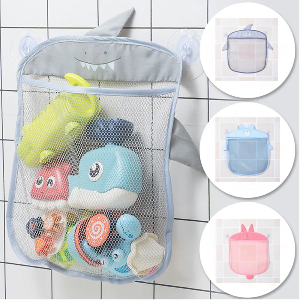 Cartoon Kids Baby Bath Toys Storage Suction Cup Bag Baby Bathroom Toys Mesh Bag Organiser Net