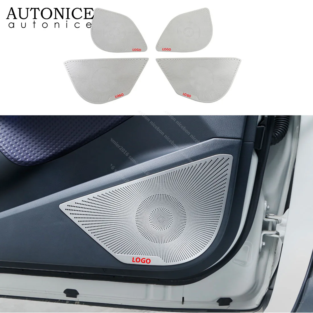 4pcs Stainless Door Speaker Frame Cover Trim fit For toyota C-HR CHR
