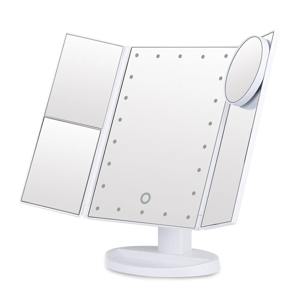 

Folding Table Mirror Cosmetic Mirrors Home Decor Gifts LED Luminous Mirror Lamp Interior Design Bathroom Makeup USB Beauty