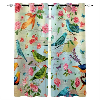 

Vintage French Camellia Butterfly Window Curtains Home Decor Curtains for Living Room Bedroom Kitchen Items Christmas Curtains