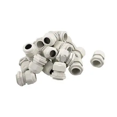 

13-18mm Cables Waterproof PG19 28mm Thread White Plastic Connector x 20