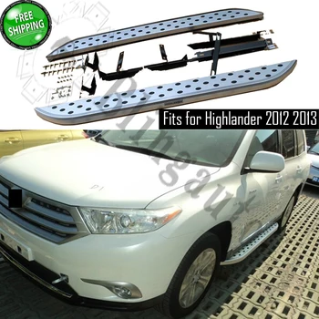 

Running board fits for T.oyota Highlander 2012 2013 2Pcs left right side steps nerf bar car pedal side stairs side bar