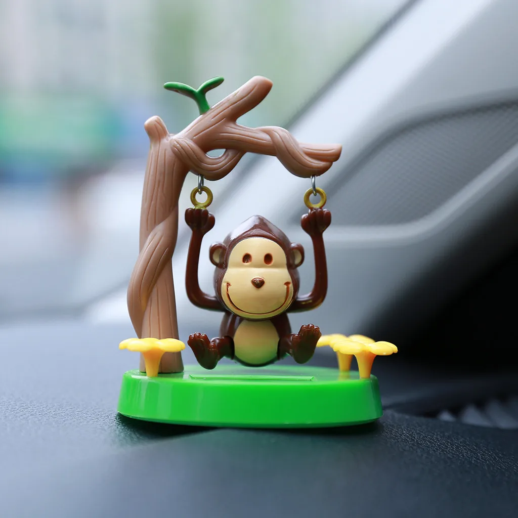 Cute Solar Powered Dancing Animal Figure Swinging Animal Toy Car Home Decor 