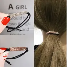 

Women Girl Rhinestone Hair Ties Elastic Rubber Bands Rings Headwear Ponytail Hair Accessories