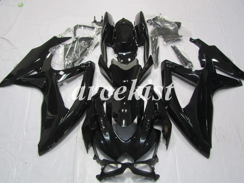 

4 Gifts New ABS Fairings Kit Fit For SUZUKI GSXR600 GSXR750 08 09 10 R600 R750 K8 GSXR 600 750 2008 2009 2010 All black glossy
