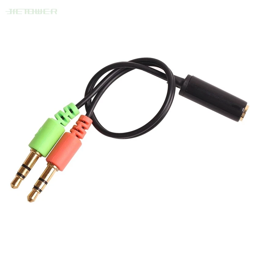 100PCS LOT 3 5MM Extension Earphone Headphone Audio Splitter Cable Adapter Female to 2 Male wholesale AUX cable Free Shipping